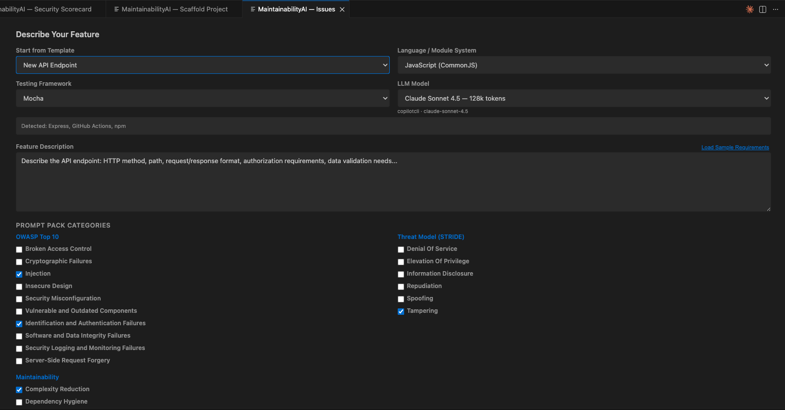 Cheshire Cat issue management — RCTRO-formatted GitHub issue with embedded prompt pack guidance